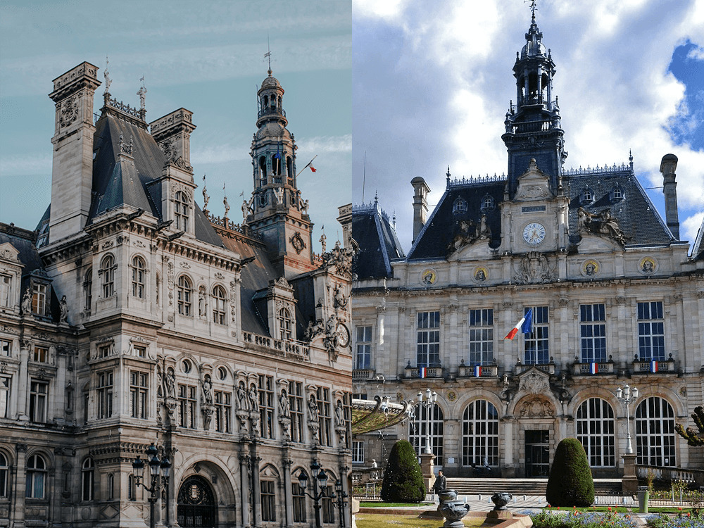 Façade de la mairie de Paris et de la Mairie de Limoges